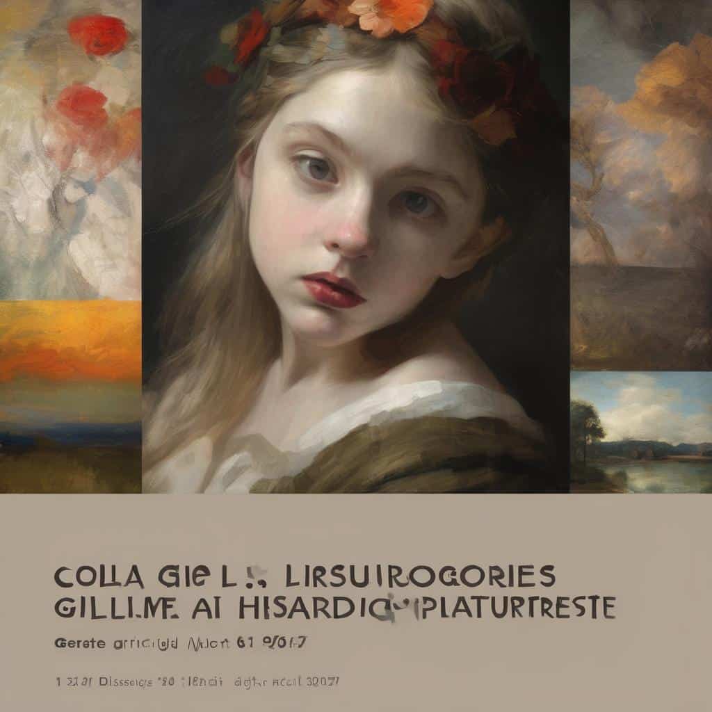 Ρεαλιστικό πορτρέτο νεαρής κοπέλας με λουλούδια στα μαλλιά, σε στυλ ζωγραφικής, με απαλά χρώματα και εκφραστικά χαρακτηριστικά.